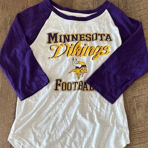 Minnesota Vikings Kids Raglan Shirt - Purple and White